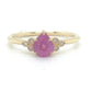 Classic Venedium pink sapphire with diamond gold ring | KZ-6000