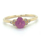 Classic Venedium pink sapphire with diamond gold ring | KZ-6000