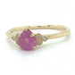 Classic Venedium pink sapphire with diamond gold ring | KZ-6000