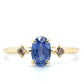 Solitaire oval sapphire ring with diamonds accents | KZ-6001