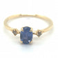 Solitaire oval sapphire ring with diamonds accents | KZ-6001