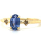 Solitaire oval sapphire ring with diamonds accents | KZ-6001