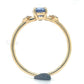 Solitaire oval sapphire ring with diamonds accents | KZ-6001