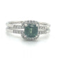 18K Green sapphire split ring with diamond accents | KZ-6005