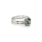 18K Green sapphire split ring with diamond accents | KZ-6005