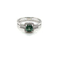 18K Green sapphire split ring with diamond accents | KZ-6005