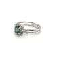 18K Green sapphire split ring with diamond accents | KZ-6005