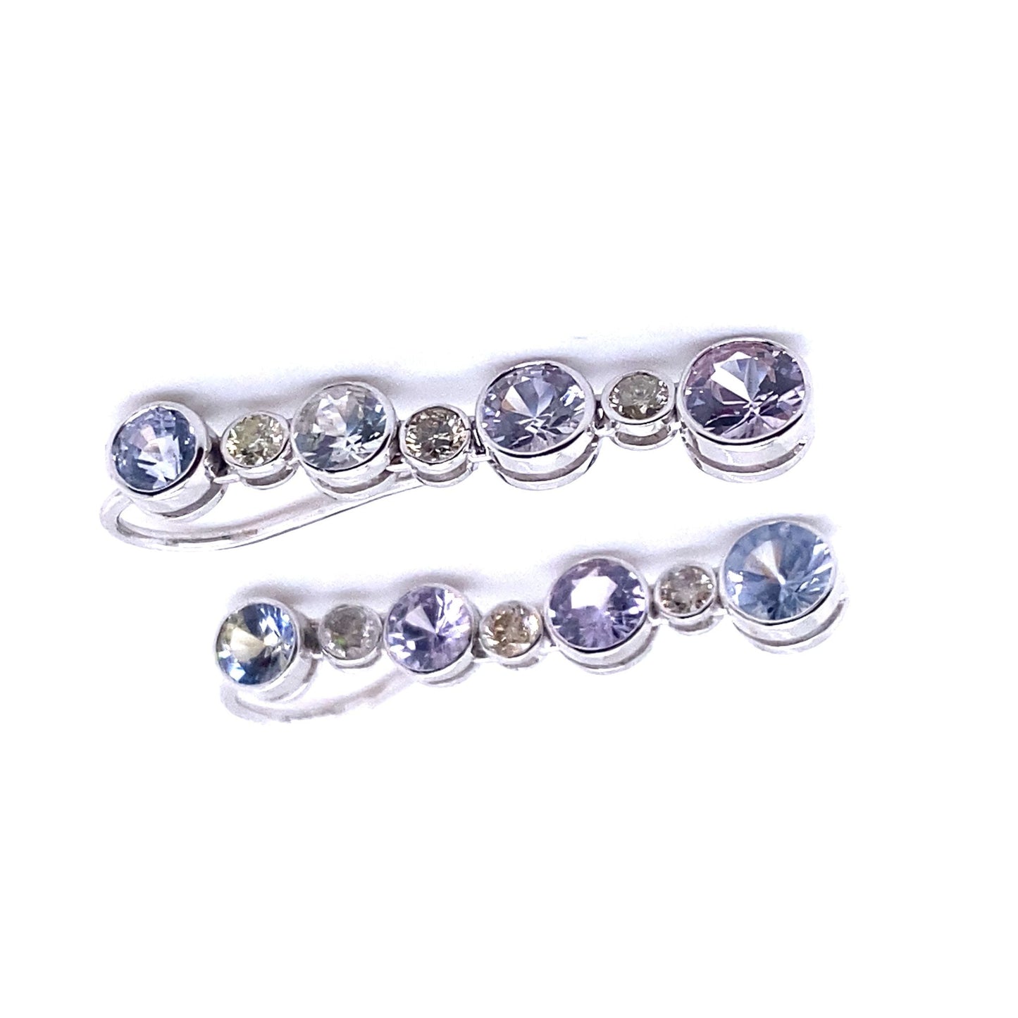 Elegant Sapphire and Diamond Gold Earring