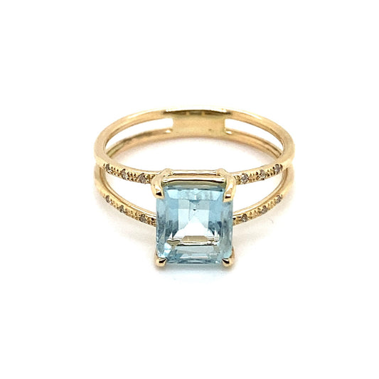 Starry Aquamarine Ring
