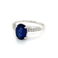 Solitaire Oval 1.65 Cts Sapphire Gold Ring with Diamond