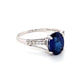 Solitaire Oval 1.65 Cts Sapphire Gold Ring with Diamond