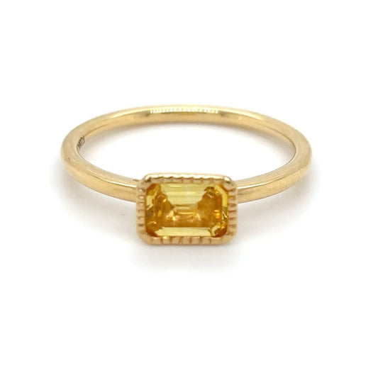 18K Yellow Sapphire Bezel Ring | KZ-6002