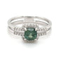 18K Green sapphire split ring with diamond accents | KZ-6005