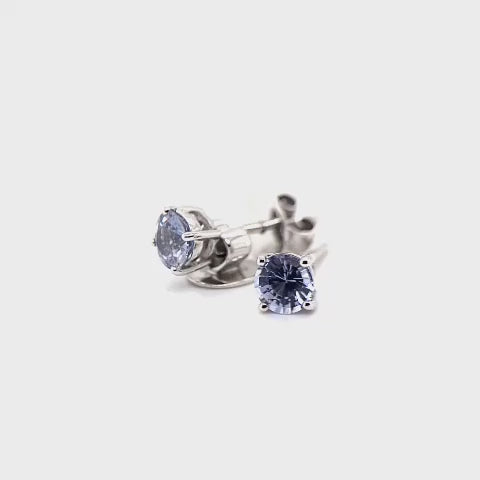 Blue Sapphire Solitaire Earring Stud