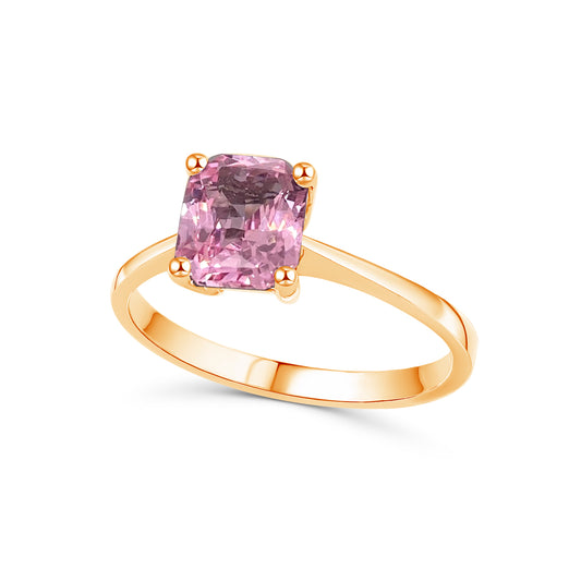 Solitaire 1.17 Cts Padparadscha Sapphire Gold Ring